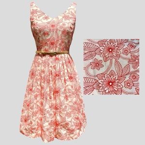 Antonio Melani Embroidered Floral Belted Dress - Size 2